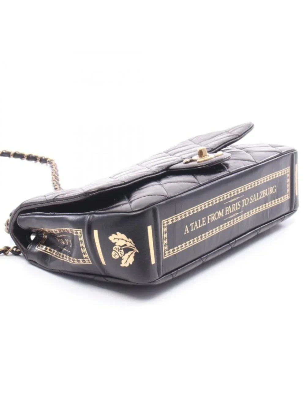 Chanel Shoulder Bag Quilted Single Flap Black Leather Chain